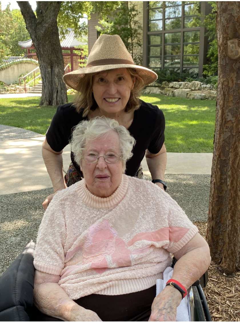 Loretta Pendergraft and daughter Jo Clifton photographed on Pendergraft's birthday.