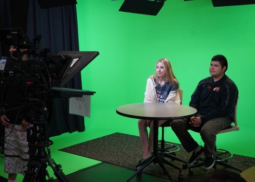 students on set