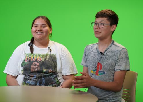 students on set